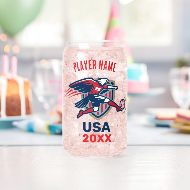 Vaso Con Forma De Lata USA Soccer Eagle National Team Patriotic Action (Insitu (Cumpleaños))