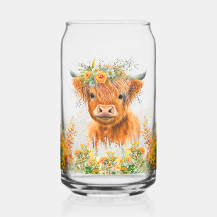 Vaso Con Forma De Lata Vaca Floral Highland