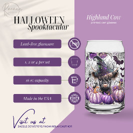 Vaso Con Forma De Lata Vaca Highland Pintada Gafas De Caña