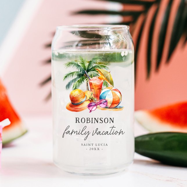Vaso Con Forma De Lata Vacaciones familiares de verano tropical (Subido por el creador)