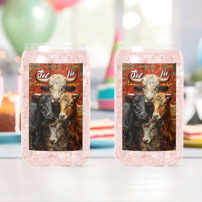 Vaso Con Forma De Lata Vacas amantes de selfie (Insitu (Cumpleaños))