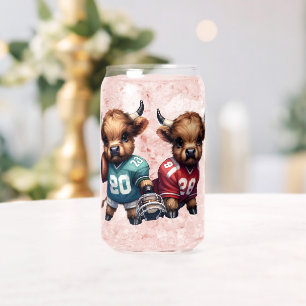 Vaso Con Forma De Lata Vacas de las Tierras Altas y Fútbol