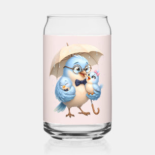 Vaso Con Forma De Lata Vajilla de vidrio para bebidas Familia Padre Pájar