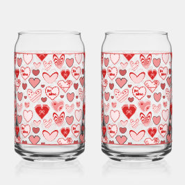 Vaso Con Forma De Lata Valentine Heart Glass