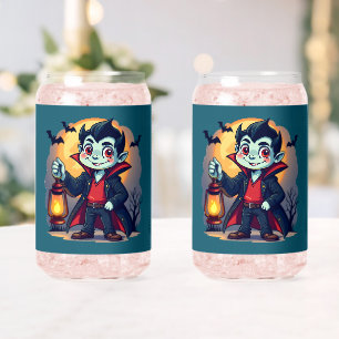 Vaso Con Forma De Lata Vampiro Lindo con Linterna Kawaii Halloween