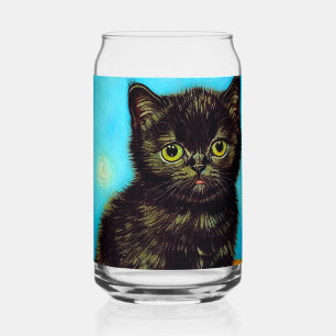 Vaso Con Forma De Lata Van Gogh Style Pouting Kitten