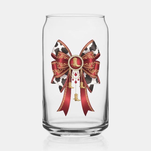 Vaso Con Forma De Lata vaquera roja con arco (Anverso)