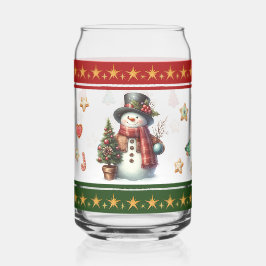 Vaso Con Forma De Lata Vaso con muñeco de nieve y galletas de Navidad