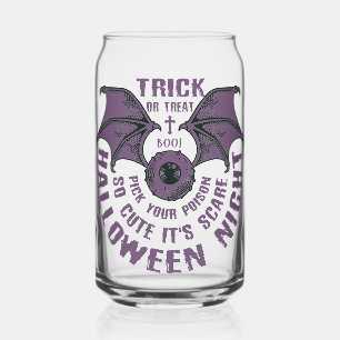Vaso Con Forma De Lata Vaso de Ojo de Murciélago de Halloween – Truco o T