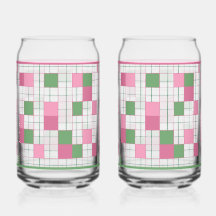 Vaso de soda a cuadros