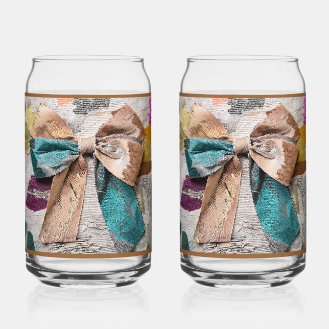 Vaso Con Forma De Lata Vaso de soda con lazo beige (Anverso)