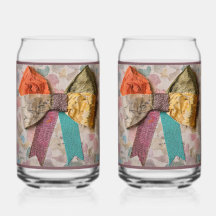 Vaso de soda de amatista con lazo
