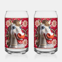 Vaso de soda de caballo de cerámica
