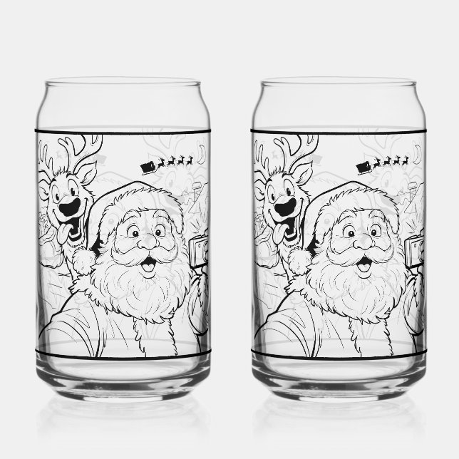 Vaso Con Forma De Lata Vaso de soda de Santa y Reno (Anverso)