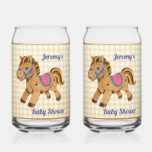 Vaso de soda para baby shower de pony