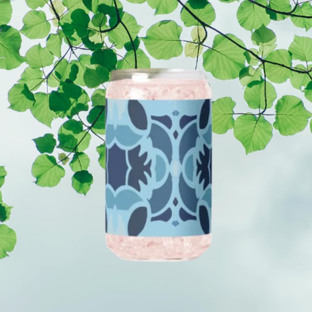 Vaso Con Forma De Lata Vaso de vidrio azul divertido collage (Subido por el creador)