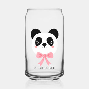 Vaso Con Forma De Lata Vaso de vidrio con lazo de panda lindo