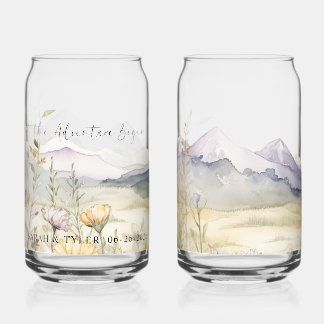 Vaso Con Forma De Lata Vaso de vidrio para lata de cerveza con montaña de