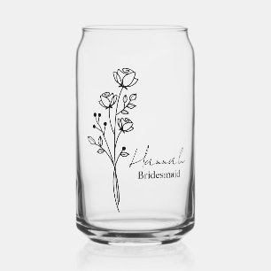 Vaso Con Forma De Lata Vaso de vidrio personalizado para dama de honor pa