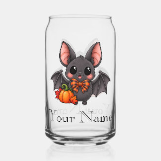 Vaso Con Forma De Lata Vaso personalizado de lata de murciélago y calabaz