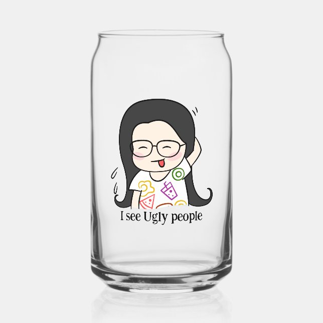 Vaso Con Forma De Lata veo gente fea cita dall (Anverso)