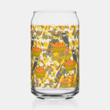 Verre Canette Citrouilles d'Automne