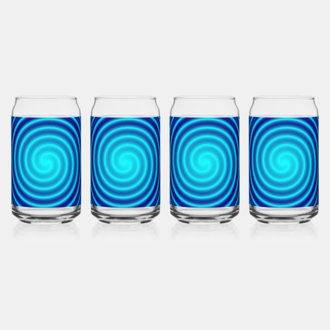 Vaso Con Forma De Lata Vértigo azul en espiral (Anverso)