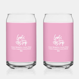 Vaso Con Forma De Lata Viaje de Chicas Crear Recuerdos Rosa