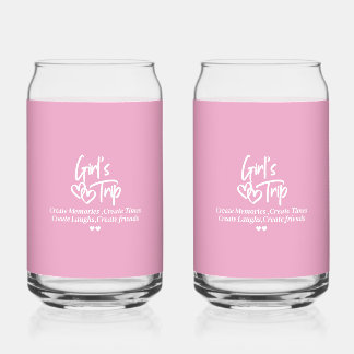 Vaso Con Forma De Lata Viaje de Chicas Crear Recuerdos Rosa