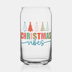 Vaso Con Forma De Lata Vibes de navidades - Diseño de árboles de vacacion
