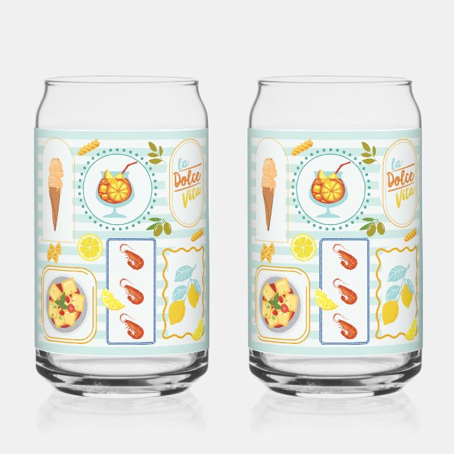 Vaso Con Forma De Lata Vibraciones Mediterráneas de Verano (Anverso)