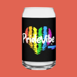 Vaso Con Forma De Lata Vibrante PrideVibe: Tostada con corazón arcoiris