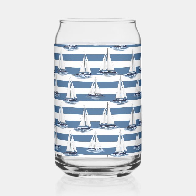Vaso Con Forma De Lata Vida Costera Océanos Azules (Reverso )
