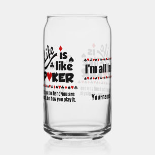 VASO CON FORMA DE LATA VIDA DE NOMBRE COMO POKER