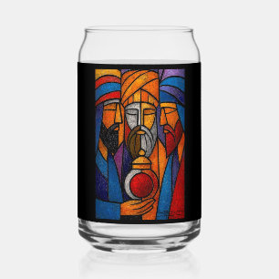 Vaso Con Forma De Lata Vidrieras Modernas Tres Reyes Magos