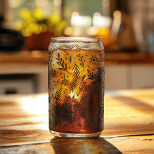 Vaso Con Forma De Lata Vidrio Botánico Invernal Puede