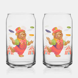 Vaso Con Forma De Lata Vidrio Circus Bear Bebe