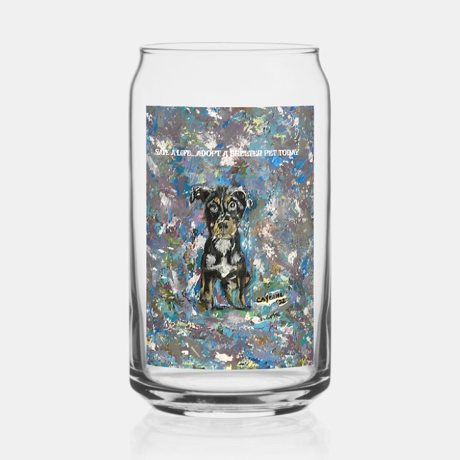 Vaso Con Forma De Lata Vidrio de caña impreso (Anverso)