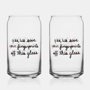 Vaso Con Forma De Lata Vidrio de huellas dactilares