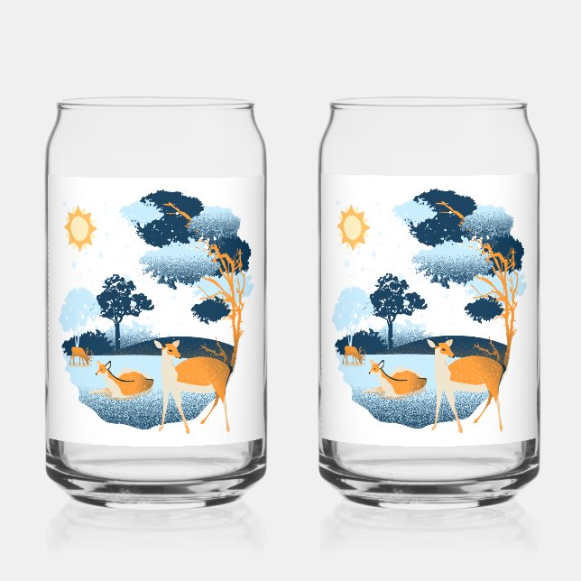 Vaso Con Forma De Lata Vidrio de lata impreso (Anverso)