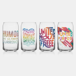 Vaso Con Forma De Lata Vidrio de lata impreso