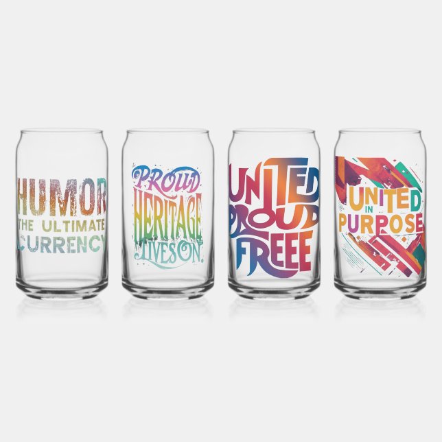 Vaso Con Forma De Lata Vidrio de lata impreso (Anverso)