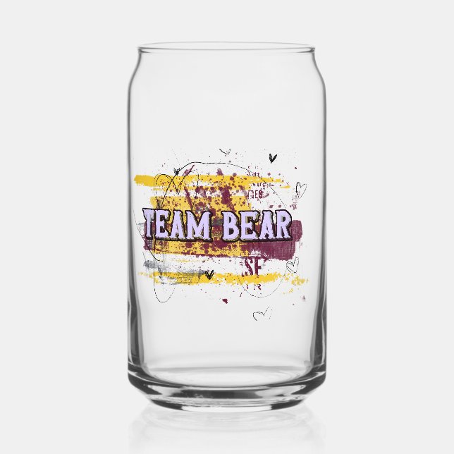 Vaso Con Forma De Lata Vidrio de oso de equipo (Anverso)