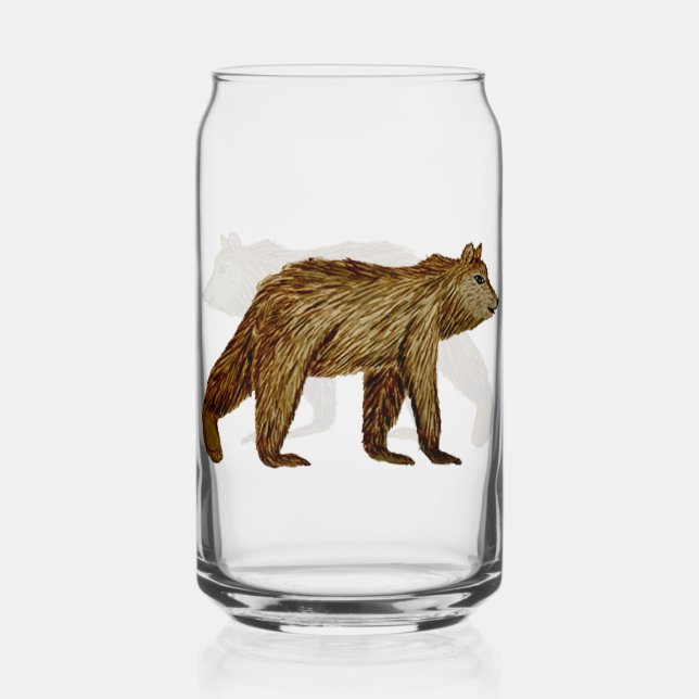 Vaso Con Forma De Lata Vidrio de oso pardo (Anverso)