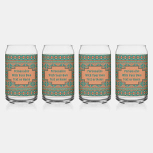 Vaso Con Forma De Lata Vidrio de secado de Personalizado geométrico Verde
