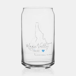 Vaso Con Forma De Lata Vidrio para beber Idaho en el valle mágico