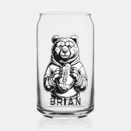 Vaso Con Forma De Lata Vidrio para el fútbol del oso personalizado