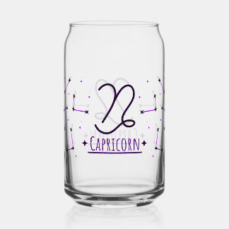 Vaso Con Forma De Lata Vidrio para Lata Capricornio Zodiaco Bebidas
