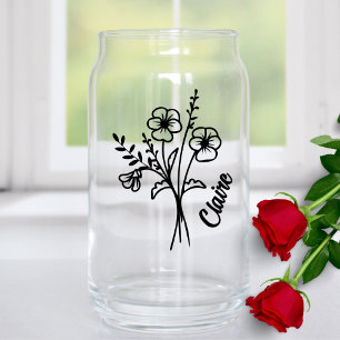 Vaso Con Forma De Lata Violaciones de flores personalizadas en febrero de