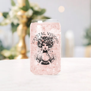 Vaso Con Forma De Lata Visiones De Cristal Mujer Mística Vintage Camiseta